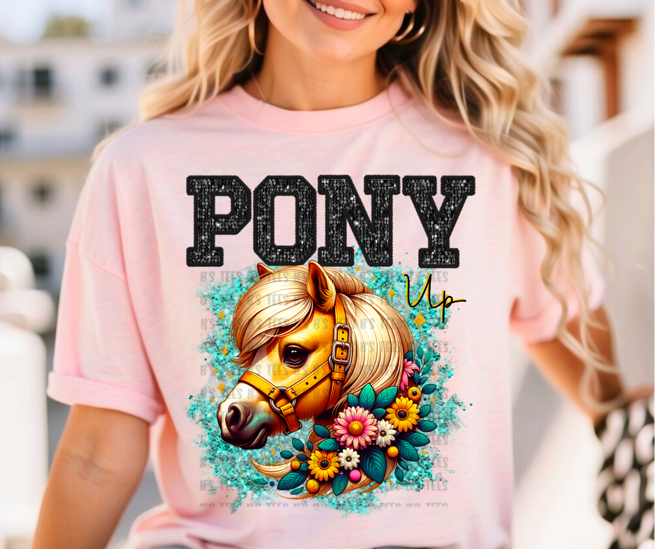 Yellow/Light Brown Pony Up PNG