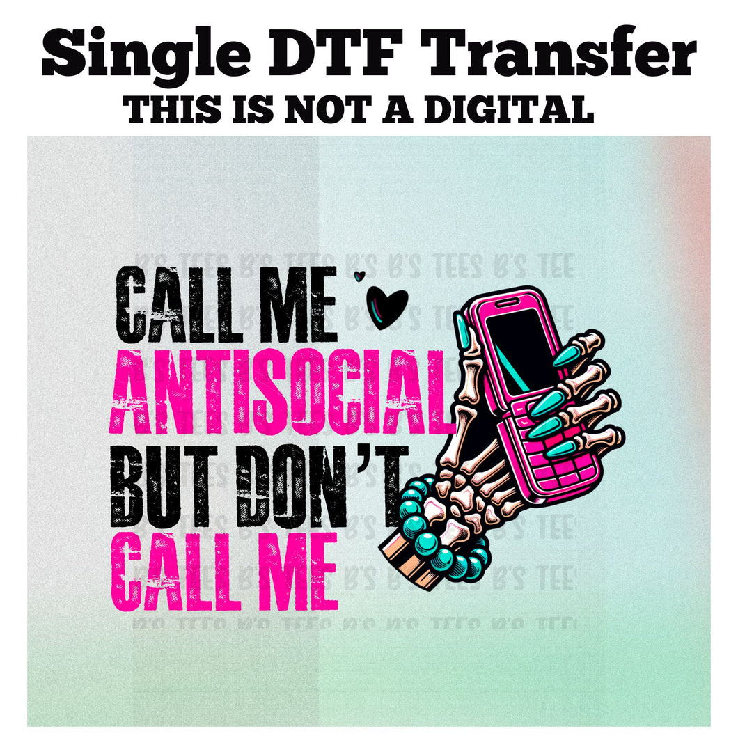 SINGLE TRANSFER- Call Me Antisocial