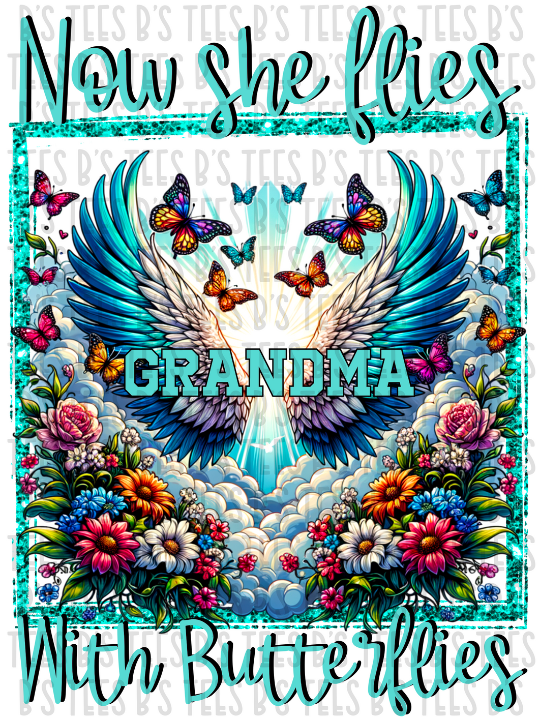 Now She Flies With Angels Grandma PNG