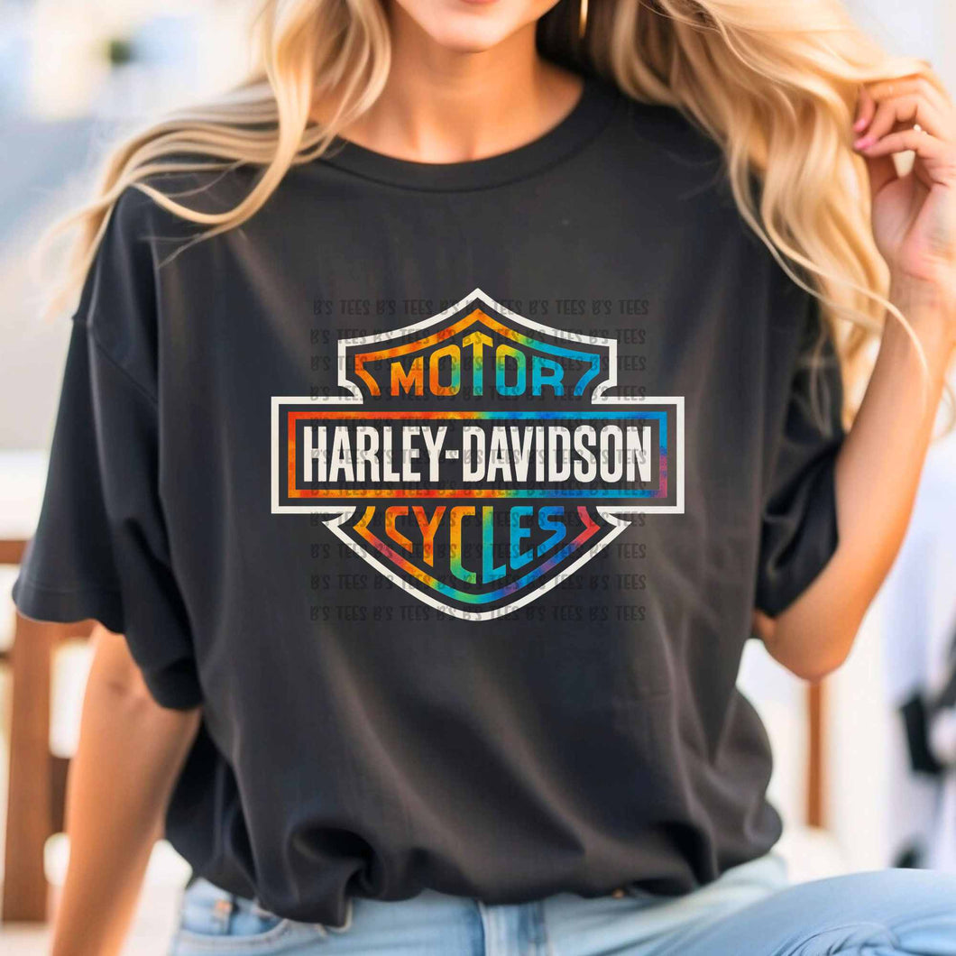 Motorcycle Tie Dye SINGLE DTF TRANSFER