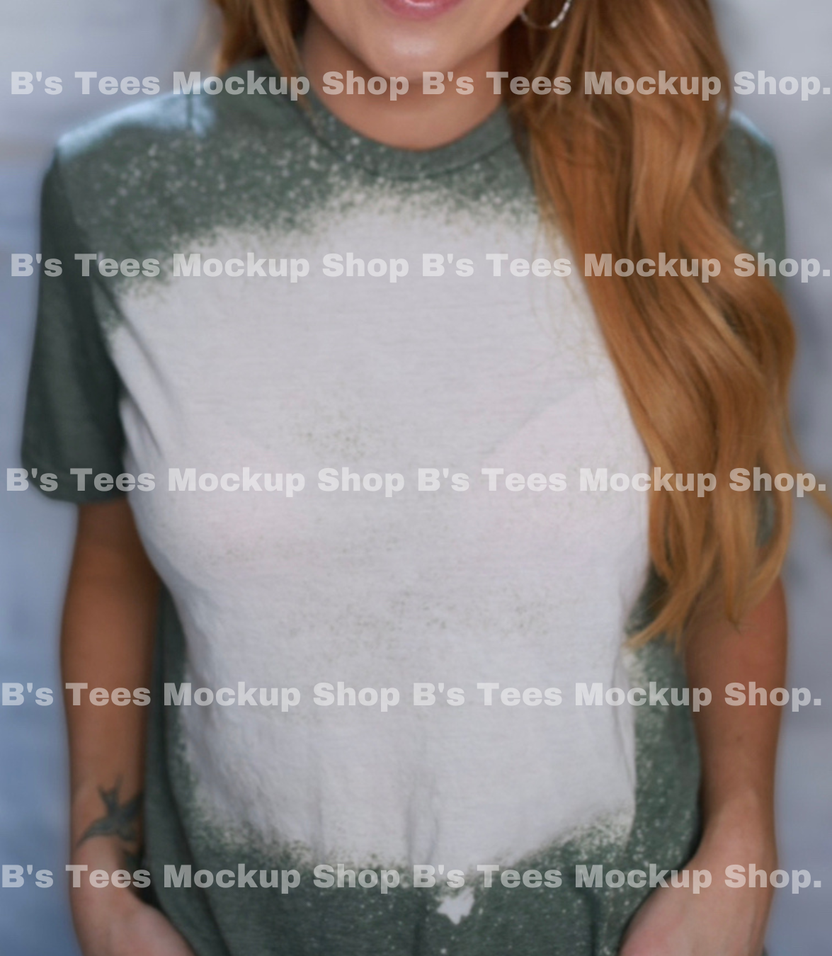 Heather Military Green Shirt Only Mockup Bs Tees Sublimation Ink