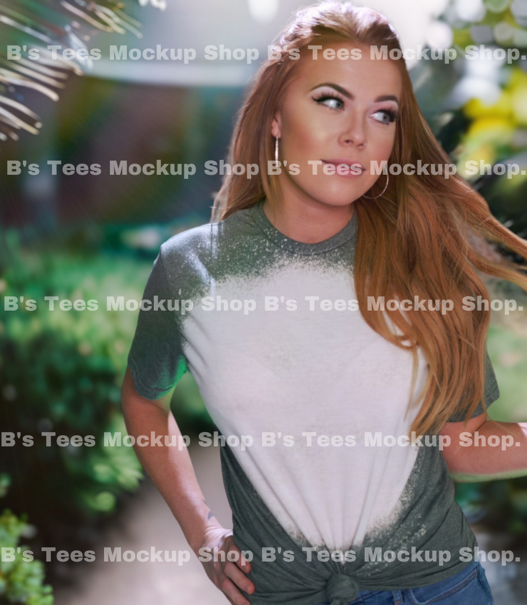 Heather Military Green Outdoors background Mockup